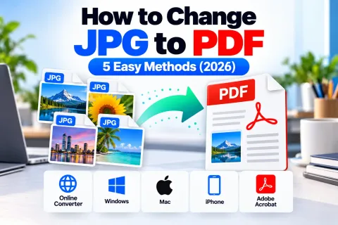 How to change JPG to PDF using online converter, Windows, Mac, iPhone and Adobe Acrobat methods