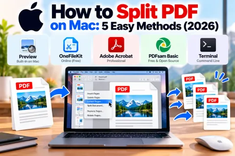 How to split PDF on Mac using Preview, OneFileKit, Adobe Acrobat, PDFsam Basic and Terminal