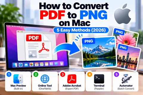 How to convert PDF to PNG on Mac: 5 easy methods using Mac Preview, OneFileKit, Adobe Acrobat, Terminal with Poppler and Automator