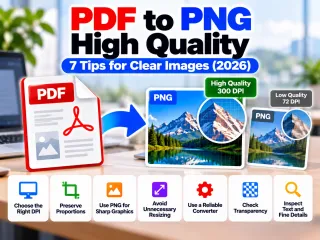 PDF to PNG high quality: 7 tips for clear images, comparing a sharp 300 DPI PNG with a blurry 72 DPI PNG
